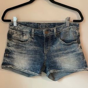 Buckle Medium Wash Denim Shorts